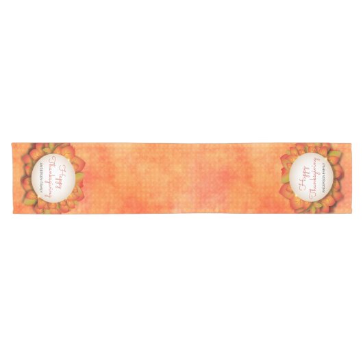 Herfstbladeren en kalkoen korte tafelloper (Horizontaal)