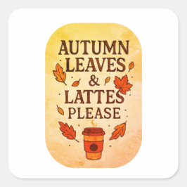 Herfstbladeren en Lattes Sticker alstublieft
