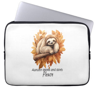 Herfstbladeren en luiheid alsjeblieft laptop sleeve