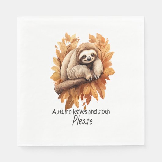 Herfstbladeren en luiheid alsjeblieft servet (Voorkant)