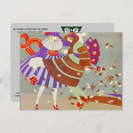 HERFSTBLADEREN EN MODE/WINDKLEDINGONTWERPER BRIEFKAART (Voorkant / Achterkant)