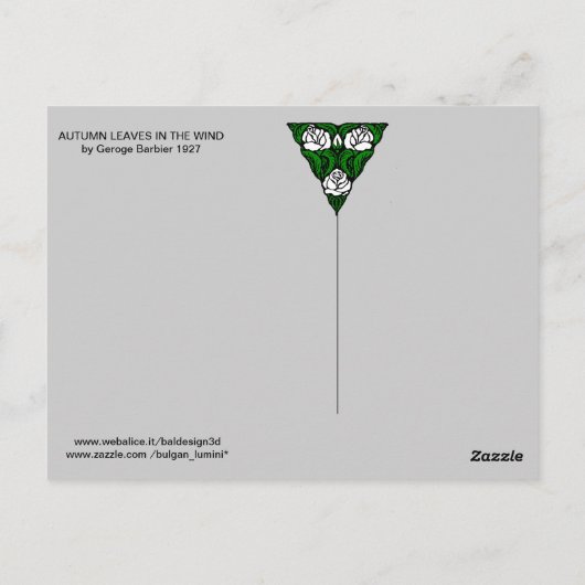 HERFSTBLADEREN EN MODE/WINDKLEDINGONTWERPER BRIEFKAART (Achterkant)