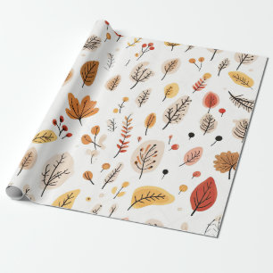 Herfstbladeren en Natuur Elementen Patroon Cadeaupapier