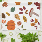 Herfstbladeren en oogstpatroon keukenhanddoeken (Gevouwen)