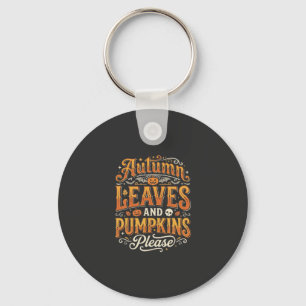 Herfstbladeren en pompoenen alsjeblieft Halloween- Sleutelhanger