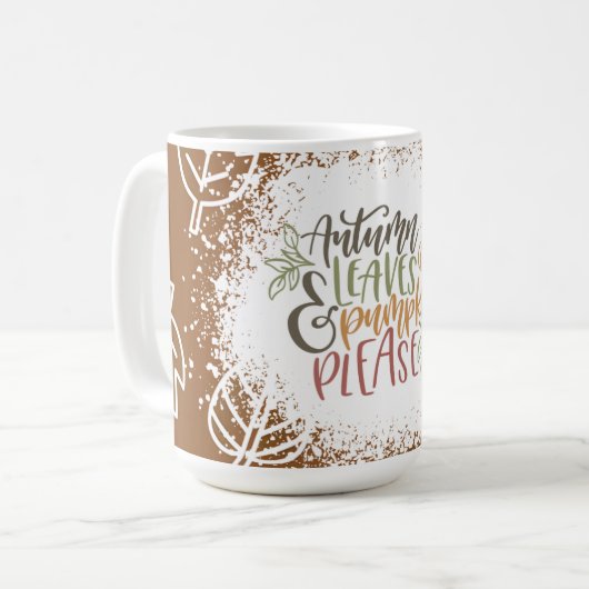 Herfstbladeren en pompoenen behagen keramische Mok (Voorkant links)