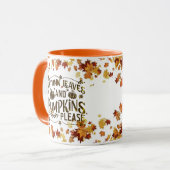 Herfstbladeren en pompoenen graag monogram pompoen mok (Voorkant links)