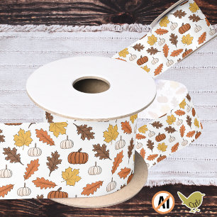 Herfstbladeren en pompoenen lint
