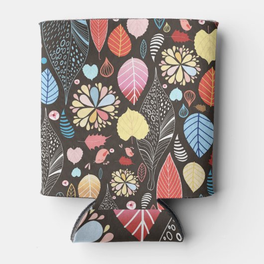 Herfstbladeren en vogels. blikjeskoeler (Voorkant)