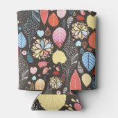 Herfstbladeren en vogels. blikjeskoeler (Achterkant)