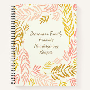 Herfstbladeren familienaam Thanksgiving-recept Notitieboek