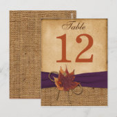 Herfstbladeren, FAUX Burlap Tafelnummer Post Kaart (Voorkant / Achterkant)