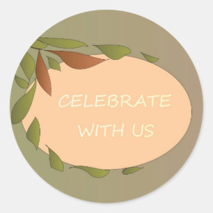 Herfstbladeren Feestkaart Ronde Sticker