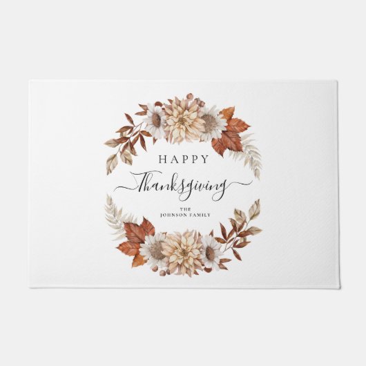 Herfstbladeren Gelukkig Thanksgiving Deurmat (Voorkant)