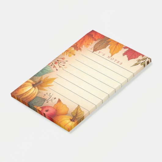 Herfstbladeren gepersonaliseerd post-it® notes (Schuin)