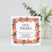 Herfstbladeren geven Bedankt Thanksgiving Kaart (Staand voorkant)