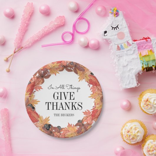 Herfstbladeren geven Bedankt Thanksgiving papier B Papieren Bordje (Feest)