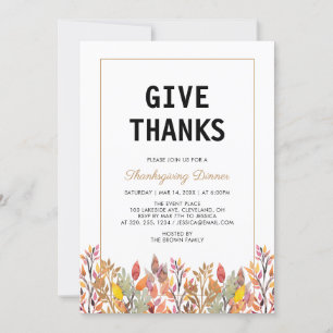 Herfstbladeren & Gouden Thanksgiving Friendsgiving Kaart