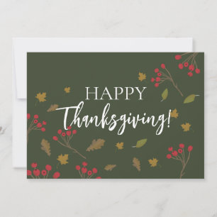 Herfstbladeren Groen Familie Prettig Thanksgivingd Feestdagenkaart