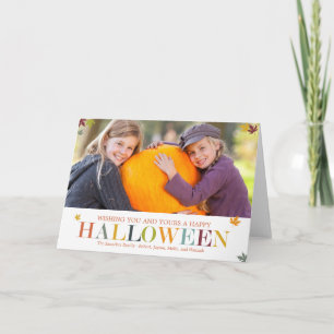 Herfstbladeren Halloween-foto-kerstkaarten Kaart