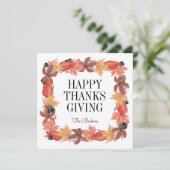 Herfstbladeren Happy Thanksgiving Kaart (Staand voorkant)