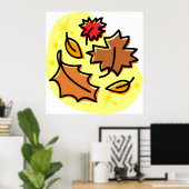 Herfstbladeren Herfst kleurrijke seizoensgebonden  Poster (Thuiskantoor)