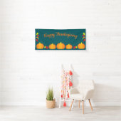 Herfstbladeren Herfstpompoen Thanksgiving Spandoek (Insitu)