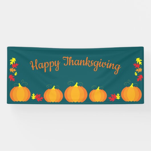 Herfstbladeren Herfstpompoen Thanksgiving Spandoek (Horizontaal)