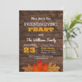 Herfstbladeren & Houten Rustieke Thanksgiving Kaart (Staand voorkant)