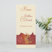 Herfstbladeren II Bruiloft Menu Kaart (Staand voorkant)