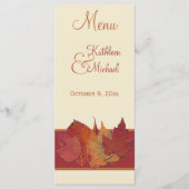Herfstbladeren II Bruiloft Menu Kaart (Voorkant)