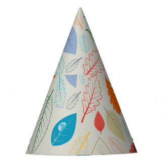  herfstbladeren illustratiepatroon feesthoedjes