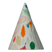 herfstbladeren illustratiepatroon feesthoedjes (Rechts)