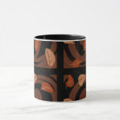 Herfstbladeren in gezellige herfstkleuren koffie m mok (Midden)