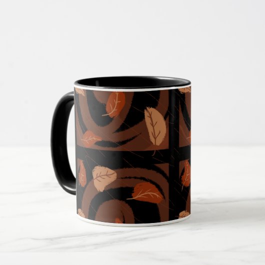 Herfstbladeren in gezellige herfstkleuren koffie m mok (Voorkant links)