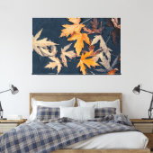 Herfstbladeren in het water canvas afdruk (Insitu (Slaapkamer))
