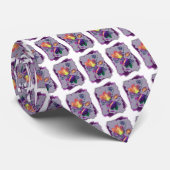 Herfstbladeren in lila en pruim stropdas (Opgerold)