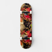 Herfstbladeren, kastanjes champignons foto skateboard (Voorkant)
