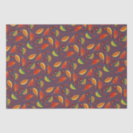 Herfstbladeren Kastanjes Patroon Elegante Herfst Tissuepapier