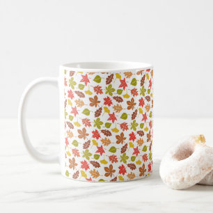 Herfstbladeren Kleurrijk Patroon Koffiemok