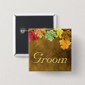 Herfstbladeren Knop Vierkante Button 5,1 Cm (Voorkant /achterkant)