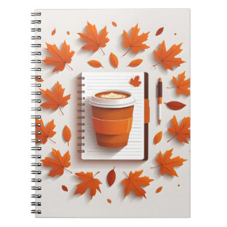 Herfstbladeren & Koffie Spiraal Notebook Notitieboek