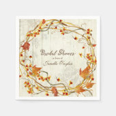  herfstbladeren krans Waterverf Vrijgezellenfeest Servet (Voorkant)