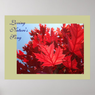Herfstbladeren kunst Liefhebbende Natuur's Lied Ro Poster