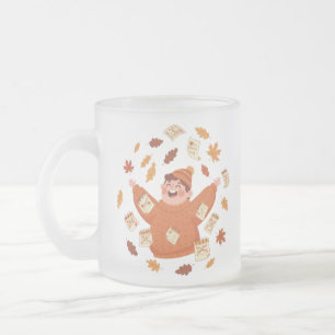 Herfstbladeren Kunst Speelse Herfst Ontwerp Matglas Koffiemok