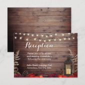 Herfstbladeren & Lampion Hereniging Bruiloftsrecep Kaart (Voorkant / Achterkant)