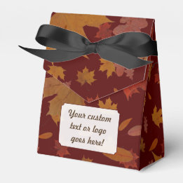 Herfstbladeren met aangepaste kleur en tekst bedankdoosjes