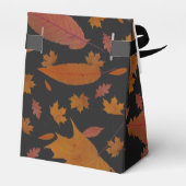 Herfstbladeren met aangepaste zwarte kleur en teks bedankdoosjes (Achterkant)