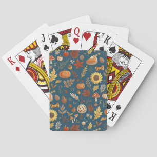 Herfstbladeren met een scheutje Thanksgiving Pokerkaarten