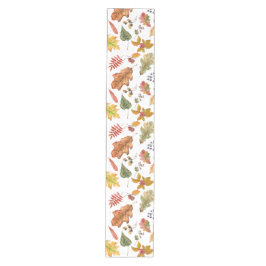 Herfstbladeren met eikel en wilde bessen naadloos medium tafelloper